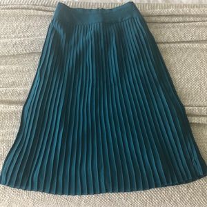 J. Crew Factory Pleated Midi Skirt Teal Sz4